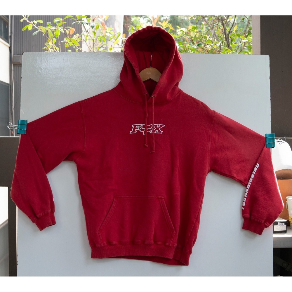 Vintage‎ Y2K Fox Racing Inc Pullover Hoodie Men's Red Motocross Size M